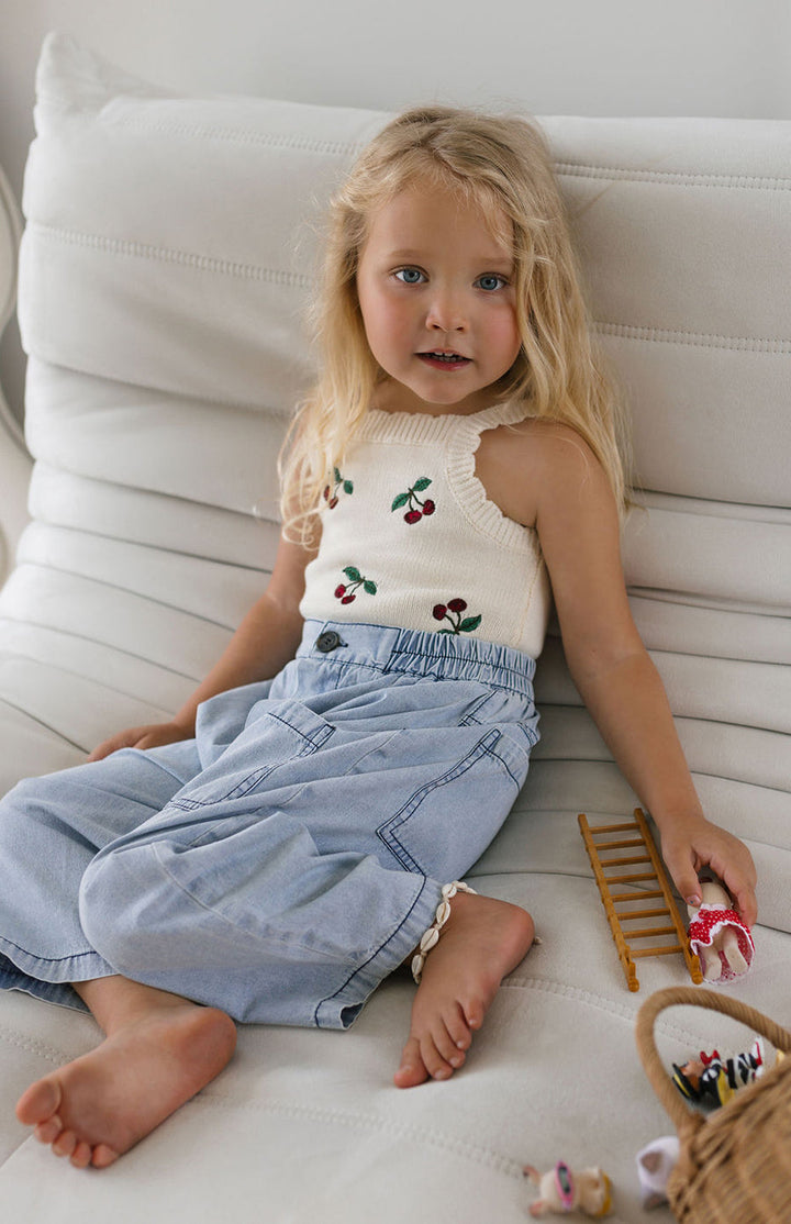 CHERRY KNIT ROMPER