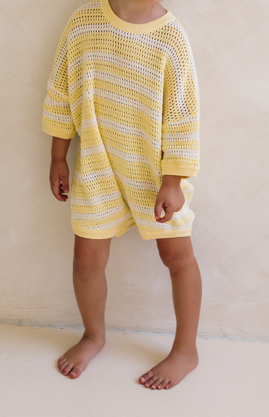BUTTERCUP STRIPE CROCHET ROMPER