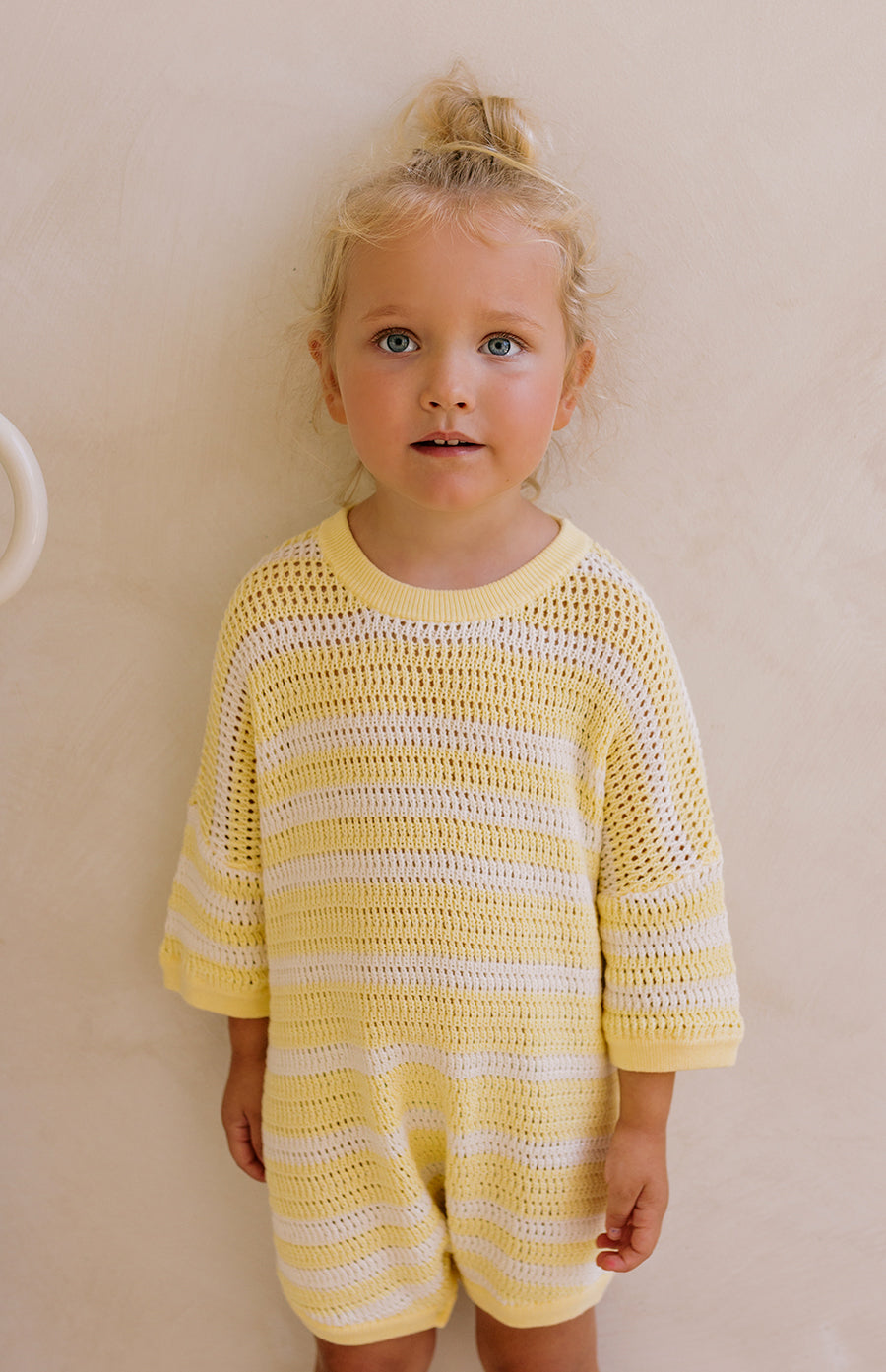 BUTTERCUP STRIPE CROCHET ROMPER