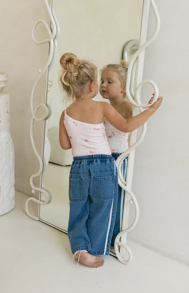 ONE SHOULDER BODYSUIT - PINK MEADOW