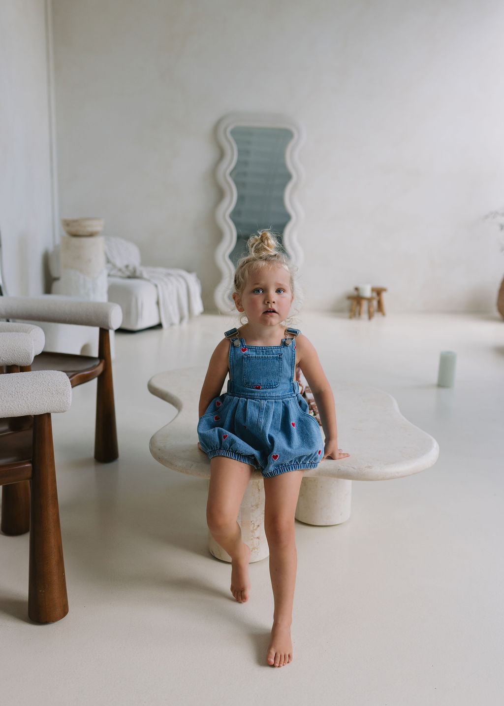 HEART DENIM ROMPER