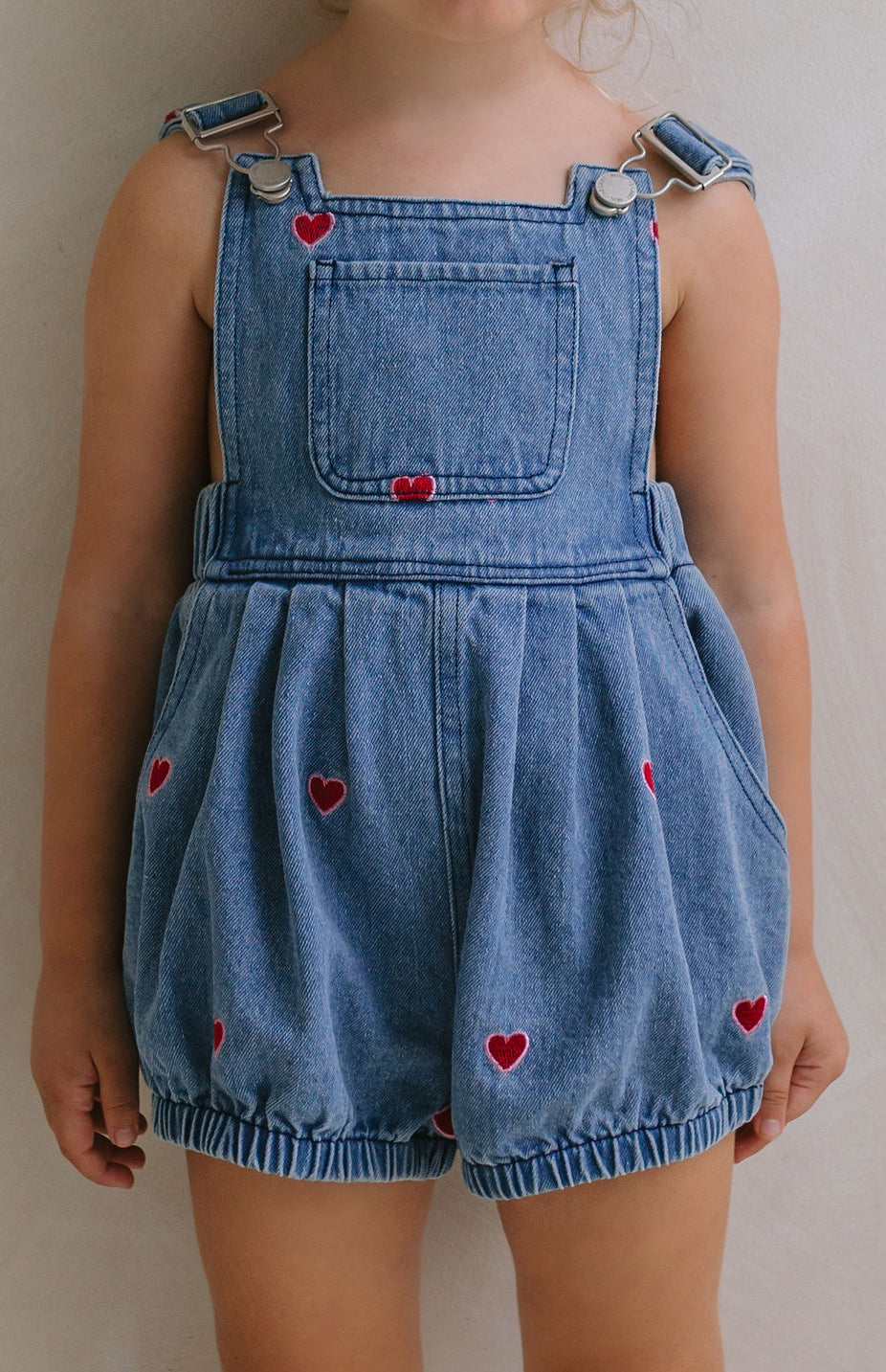 HEART DENIM ROMPER