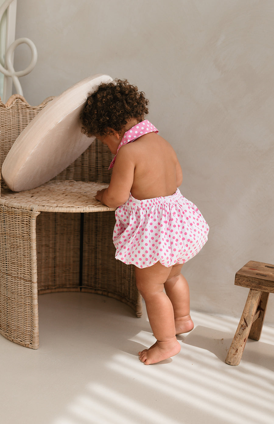 ROSIE ROMPER - PINK POLKA