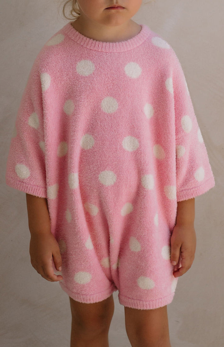 DOTTIE ROMPER - PINK POLKA
