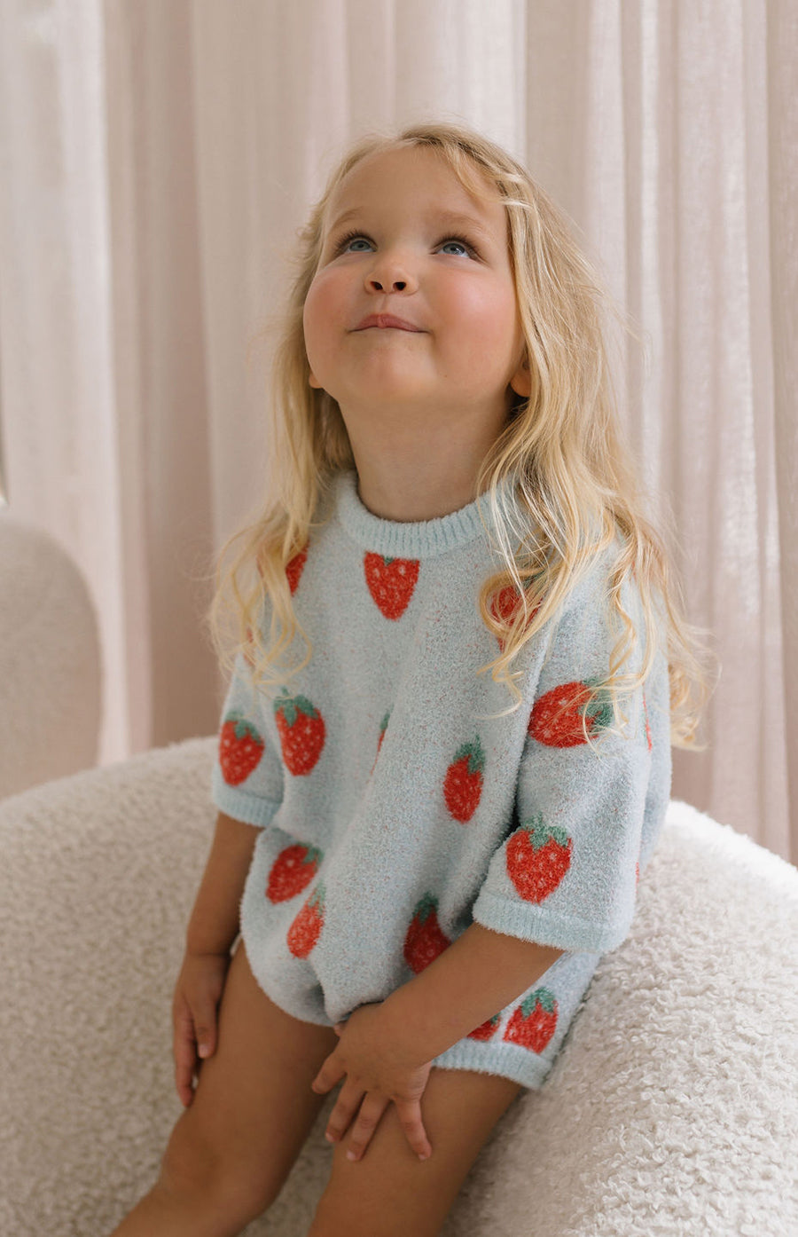 STRAWBERRY ROMPER - SKY