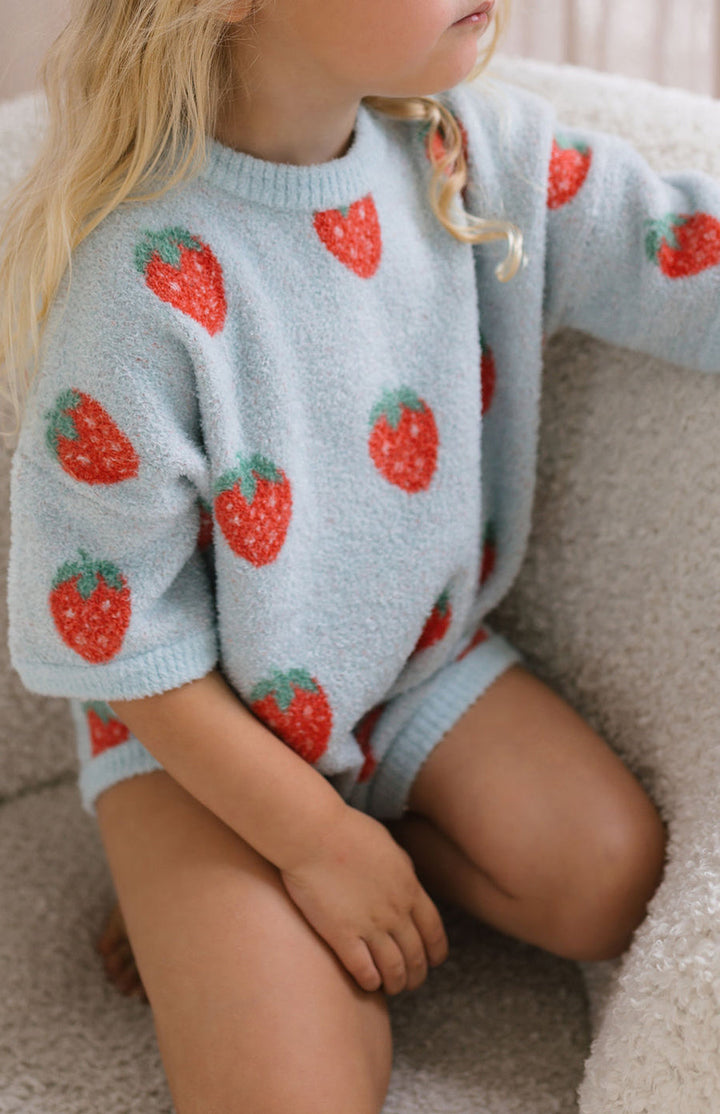 STRAWBERRY ROMPER - SKY