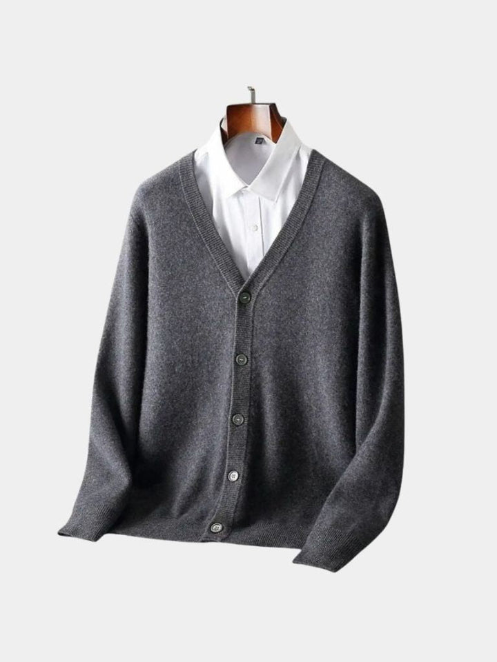 100% Merino Wool V-Neck Cardigan