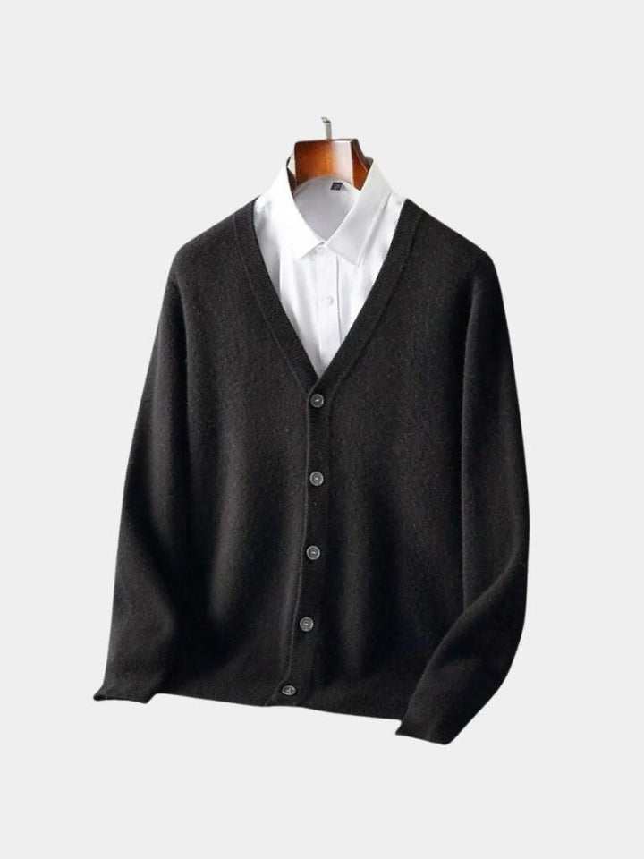 100% Merino Wool V-Neck Cardigan