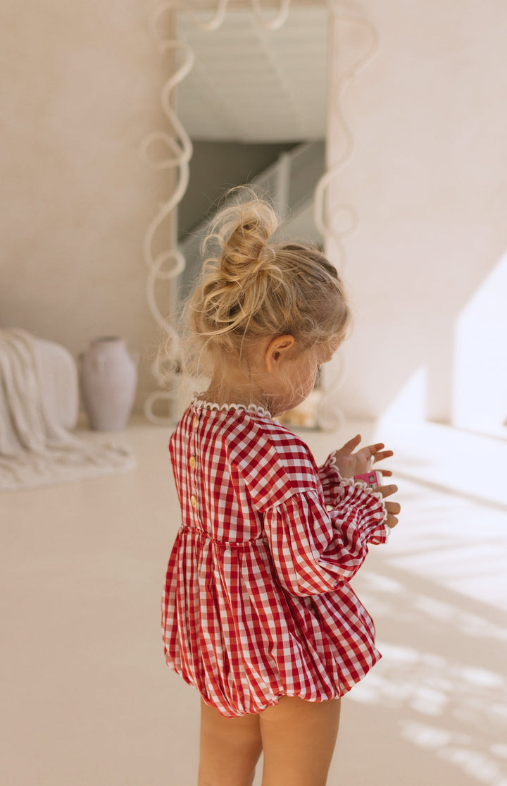 NOELLE ROMPER - CHERRY GINGHAM