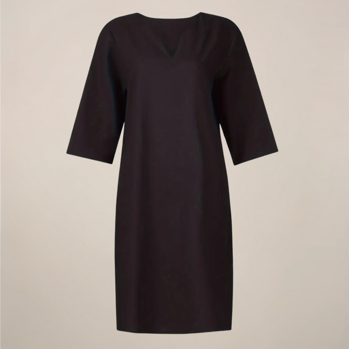 Women’s V-Neck Midi Summer Dress – Button Front with Relaxed Fit
