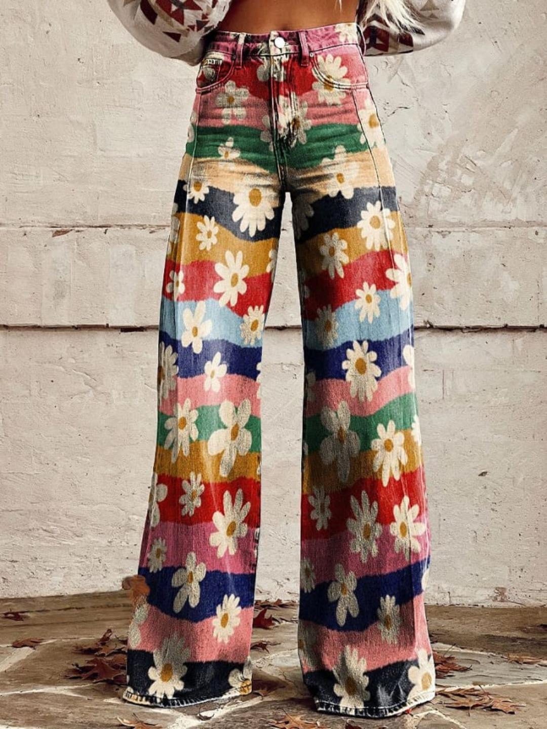Léona - Elegant Floral Trousers