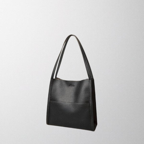 Olivia - Solid colour simple genuine leather shoulder bag