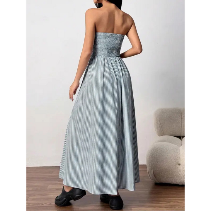TRELLY™ – Classic Striped Summer Tube Maxi Dress