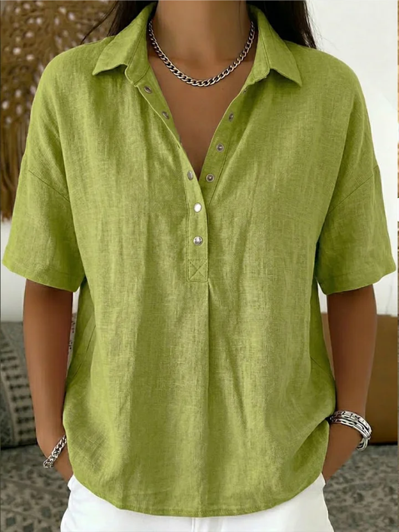 Gillian | Short Sleeve Button Blouse