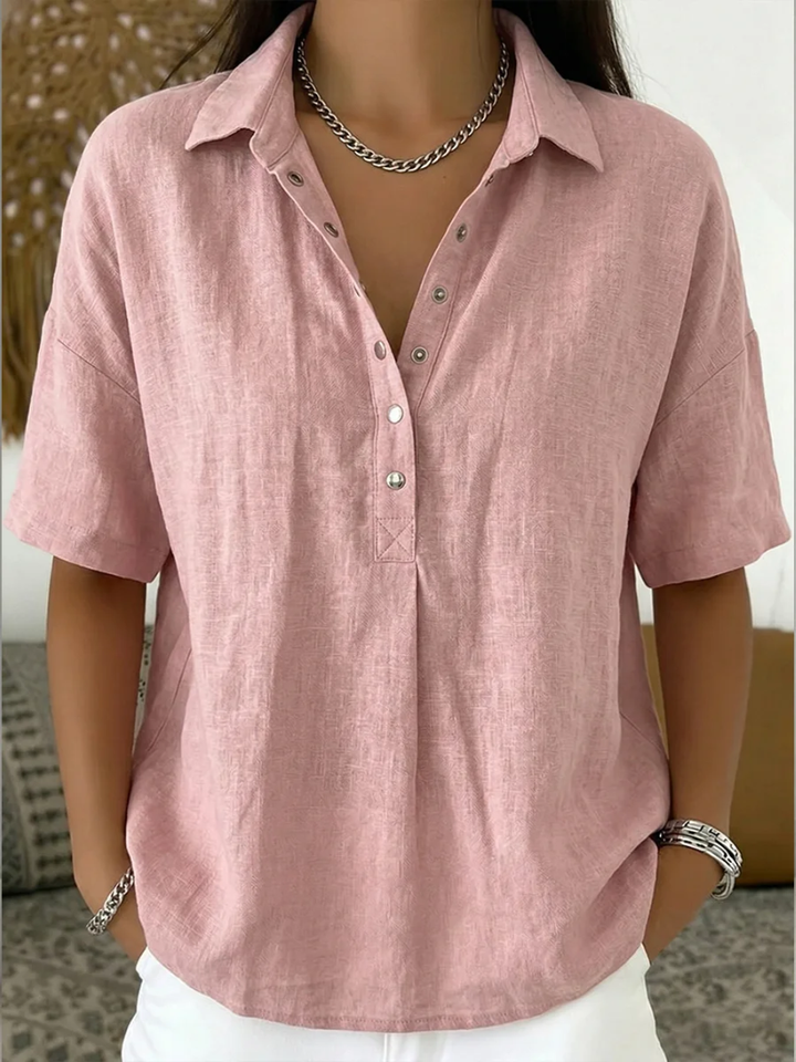 Gillian | Short Sleeve Button Blouse