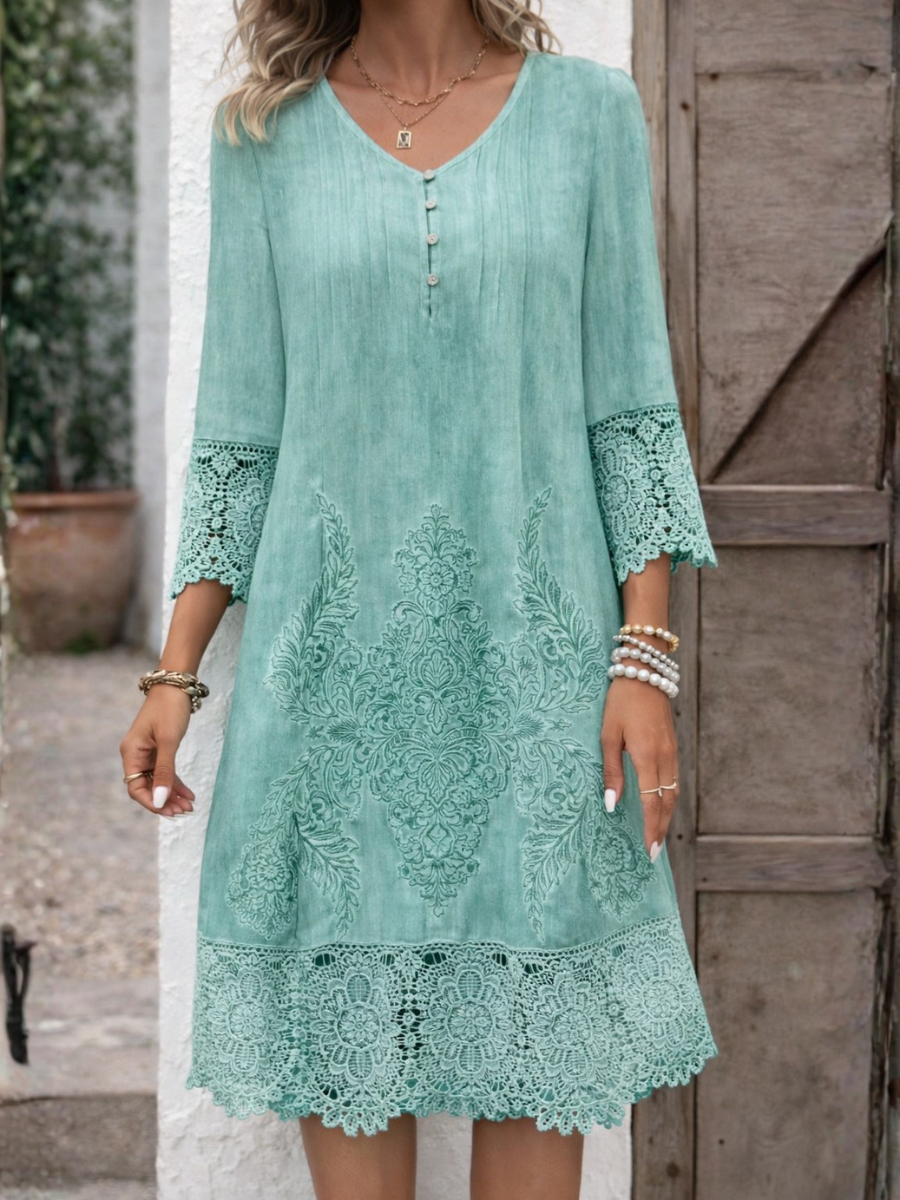 Felicity | Lace Trim Midi Dress