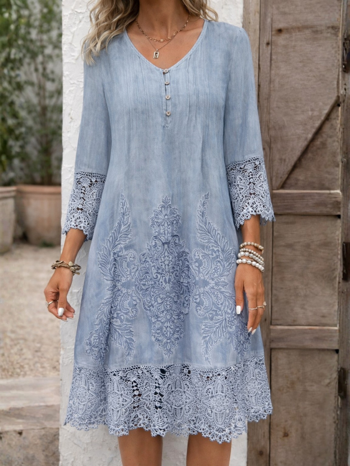 Felicity | Lace Trim Midi Dress