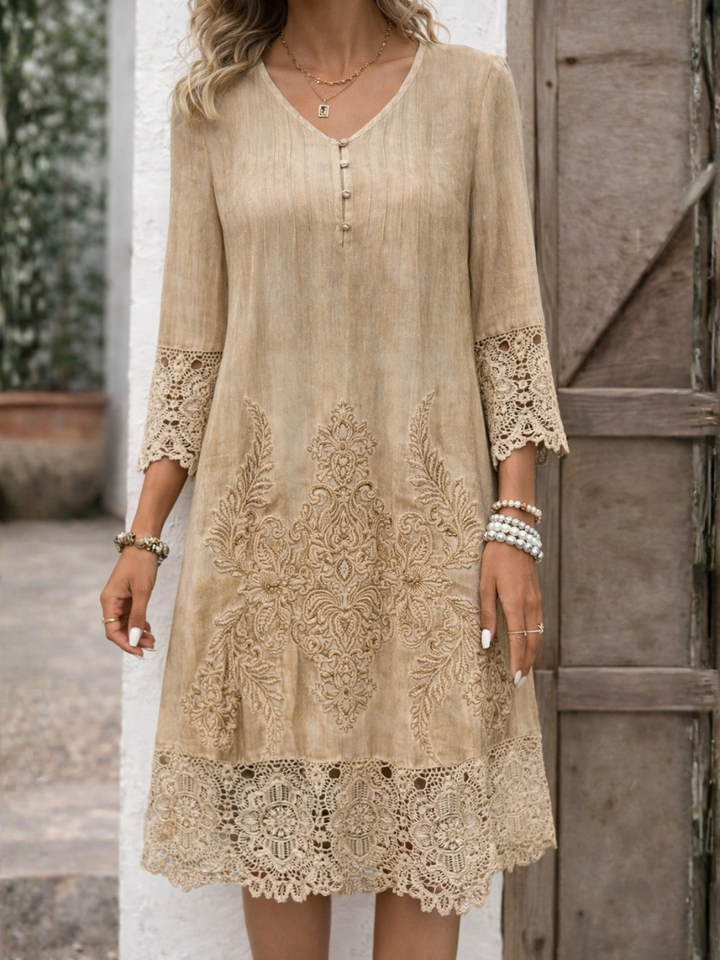 Felicity | Lace Trim Midi Dress