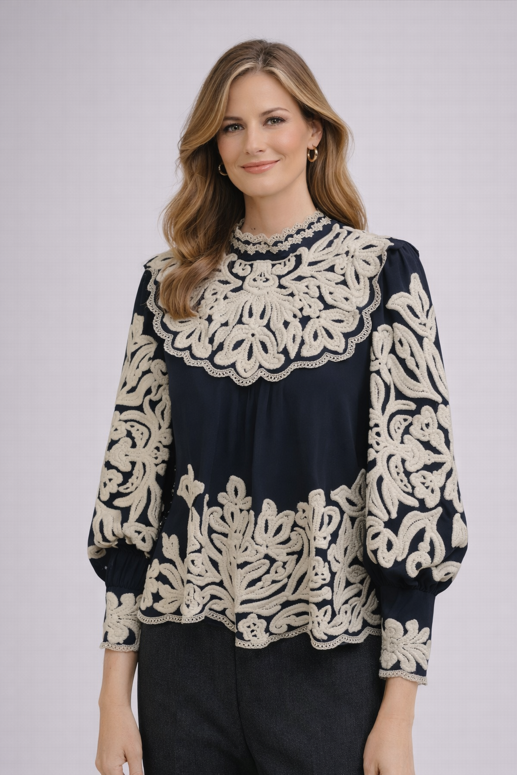 Anwen | Lantern Sleeve Retro Spring Blouse