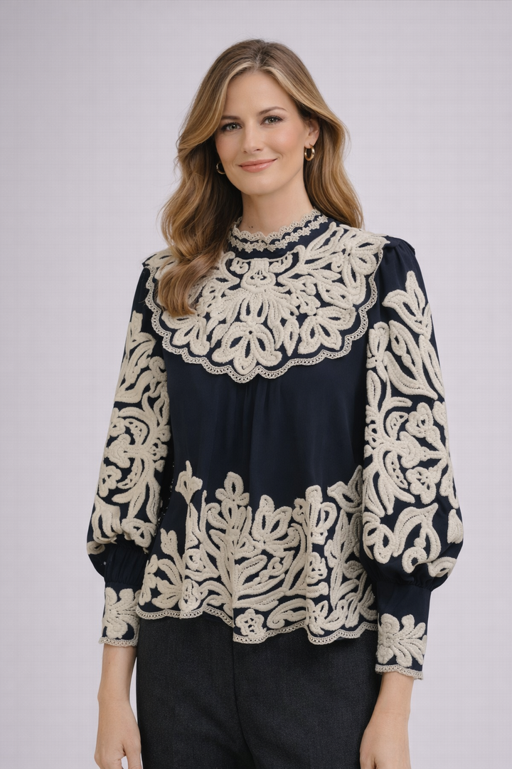 Anwen | Lantern Sleeve Retro Spring Blouse