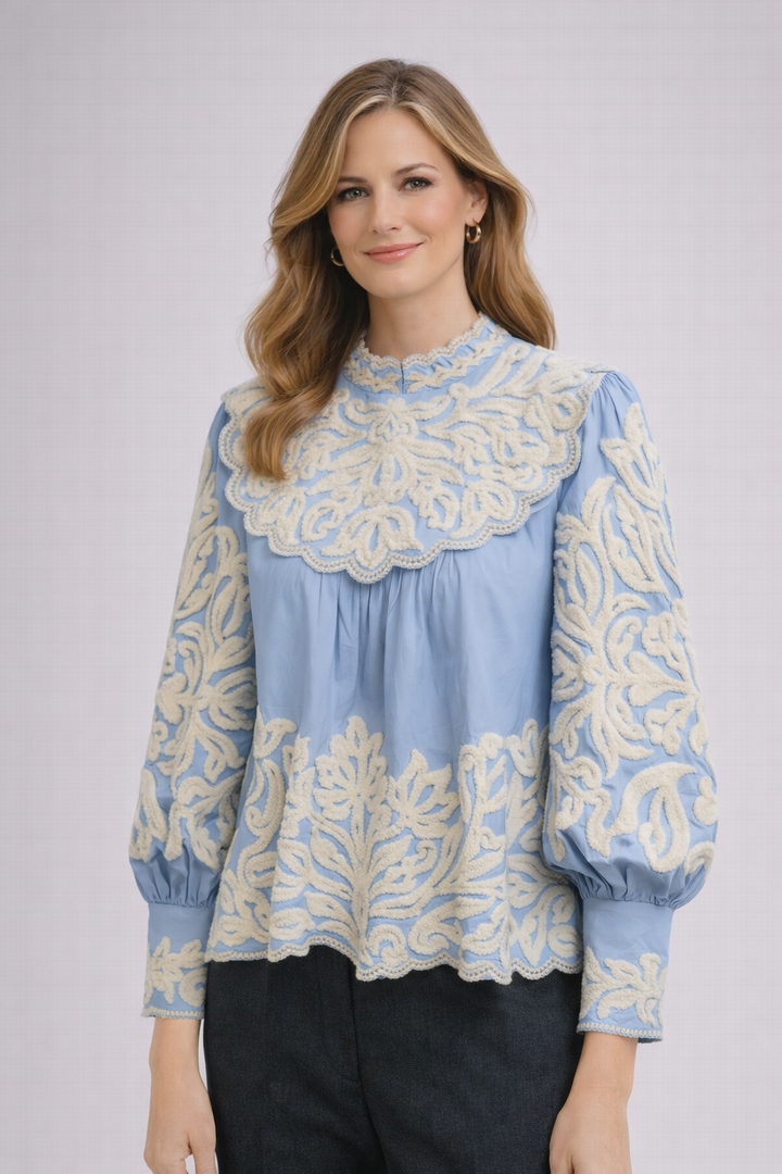Anwen | Lantern Sleeve Retro Spring Blouse