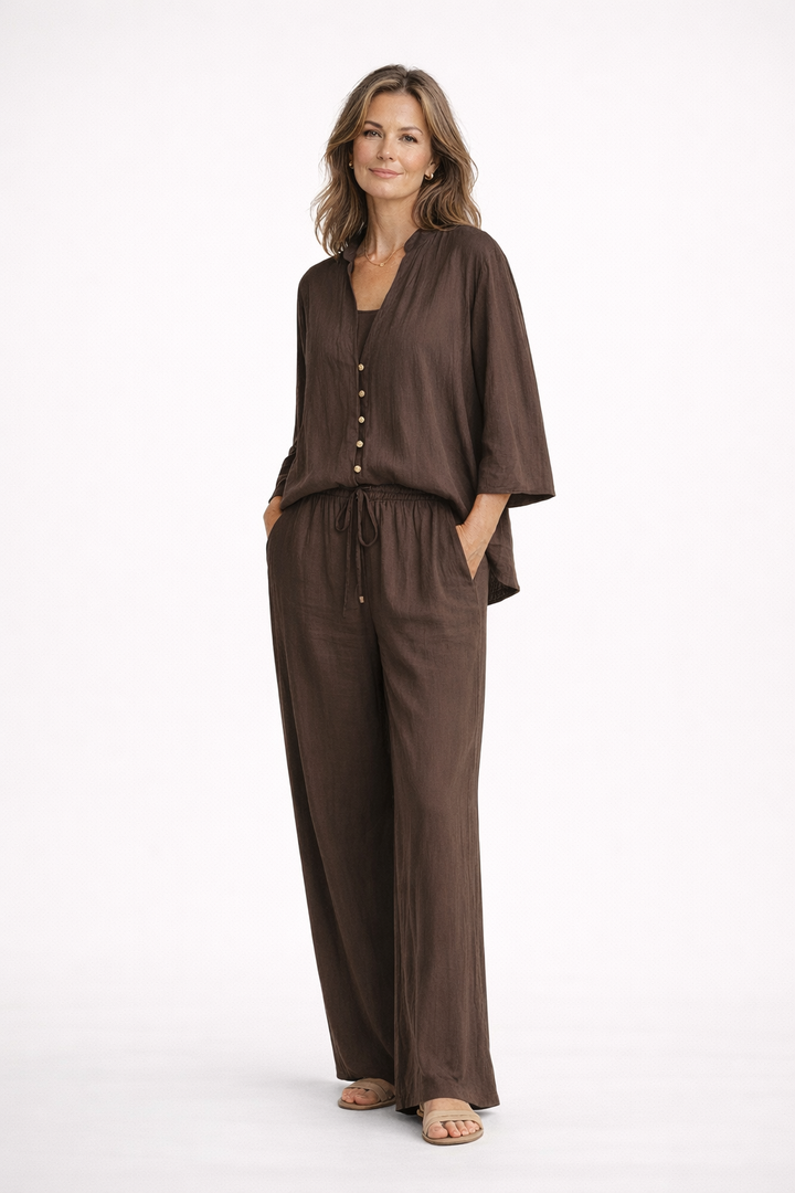 Ilona | Loose V-Neck Two-Piece Set