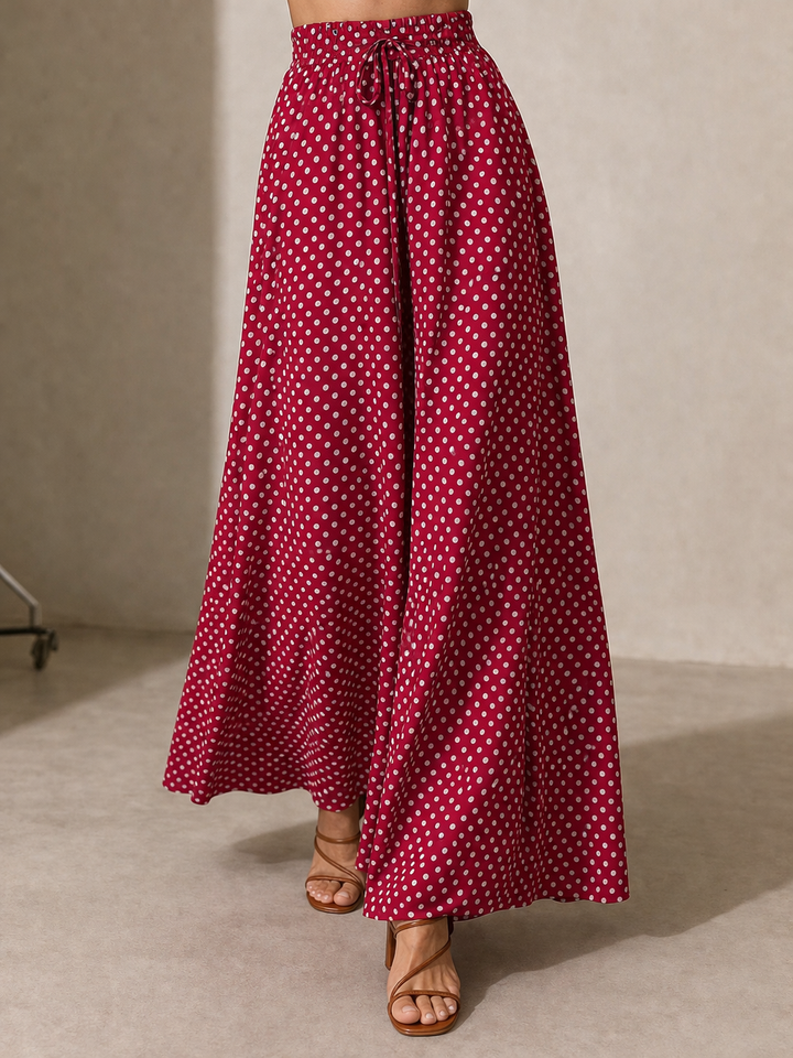 Carisande | Summer/Spring Bohemian Wide-Leg Trousers with Elastic Waist