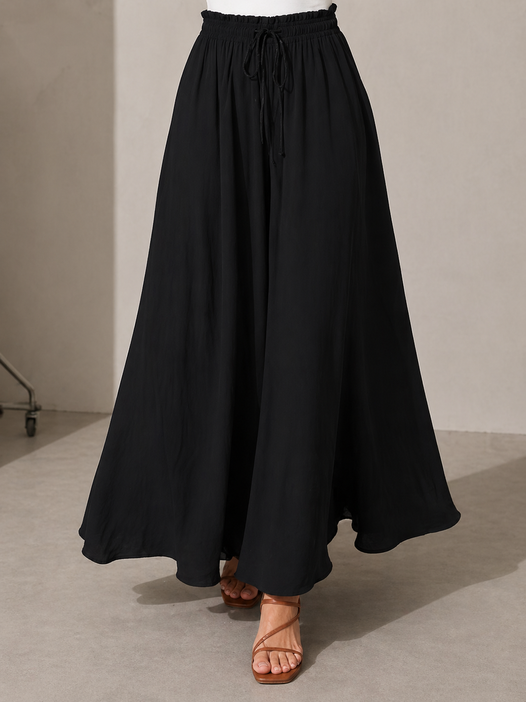 Carisande | Summer/Spring Bohemian Wide-Leg Trousers with Elastic Waist