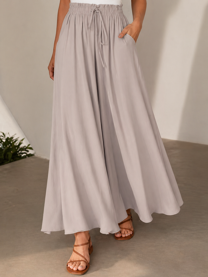 Carisande | Summer/Spring Bohemian Wide-Leg Trousers with Elastic Waist