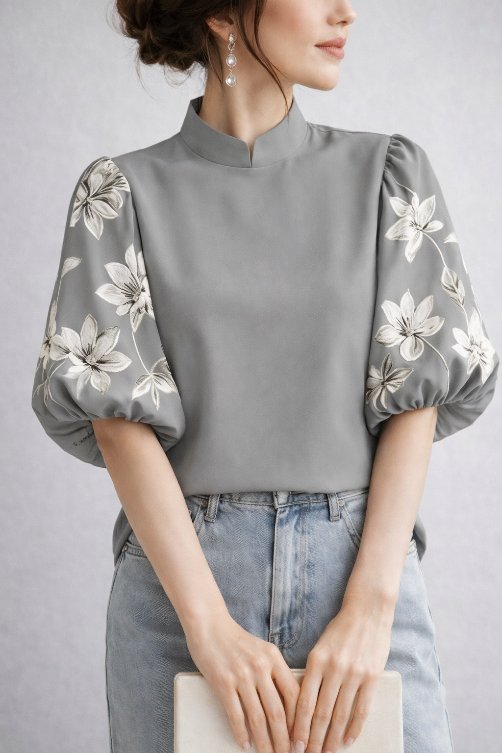 Marlowe | Elegant Spring Blouse Half Lantern Sleeve