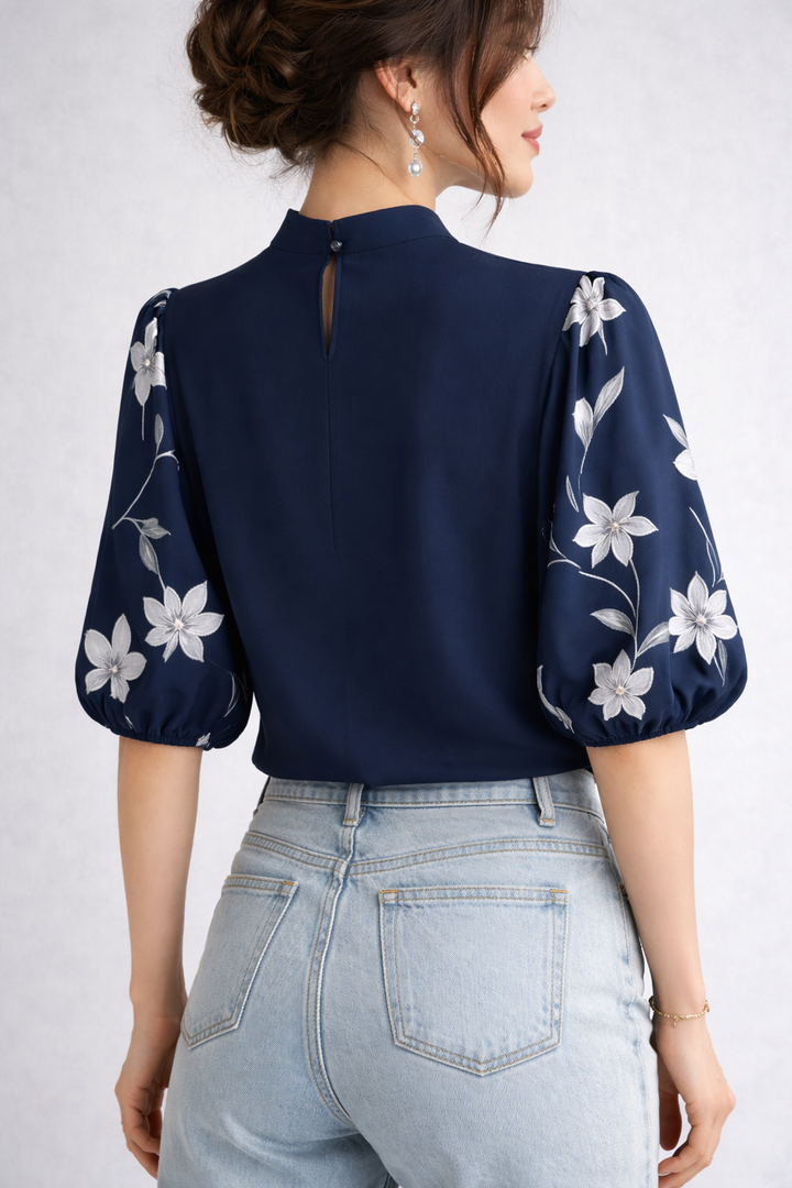 Marlowe | Elegant Spring Blouse Half Lantern Sleeve