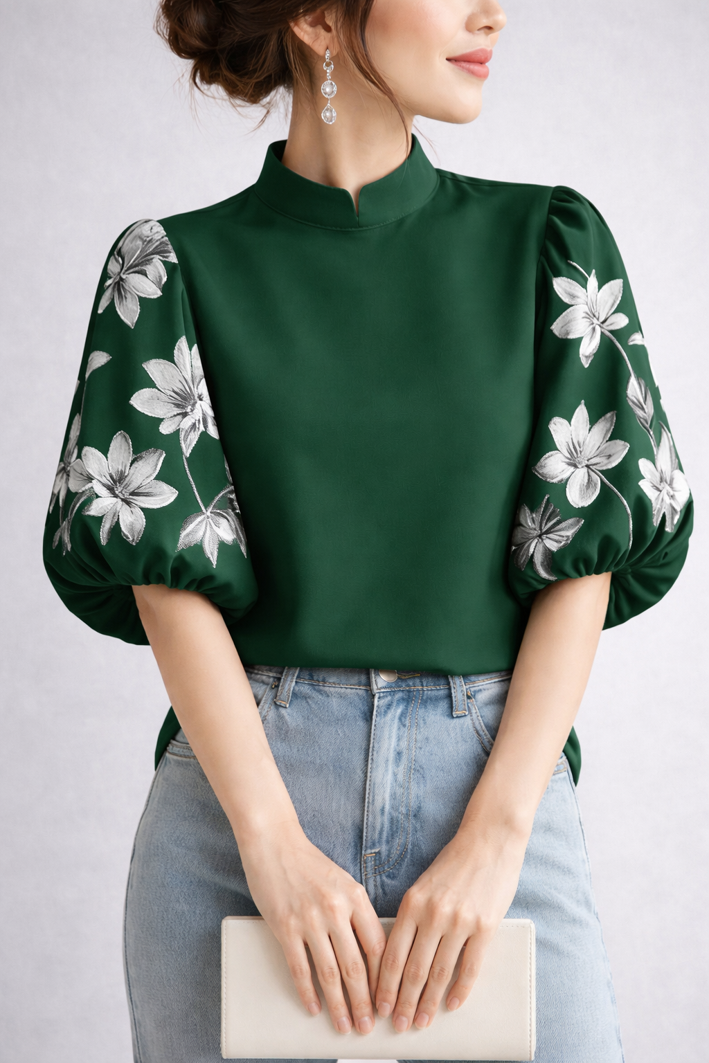 Marlowe | Elegant Spring Blouse Half Lantern Sleeve