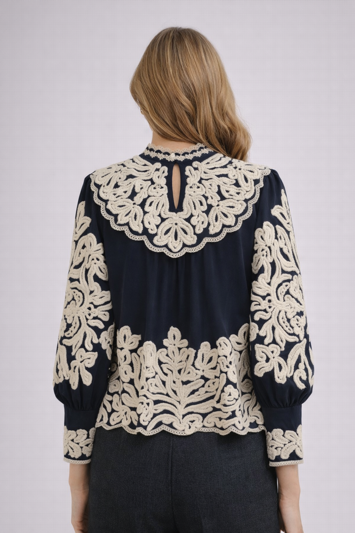 Anwen | Lantern Sleeve Retro Spring Blouse