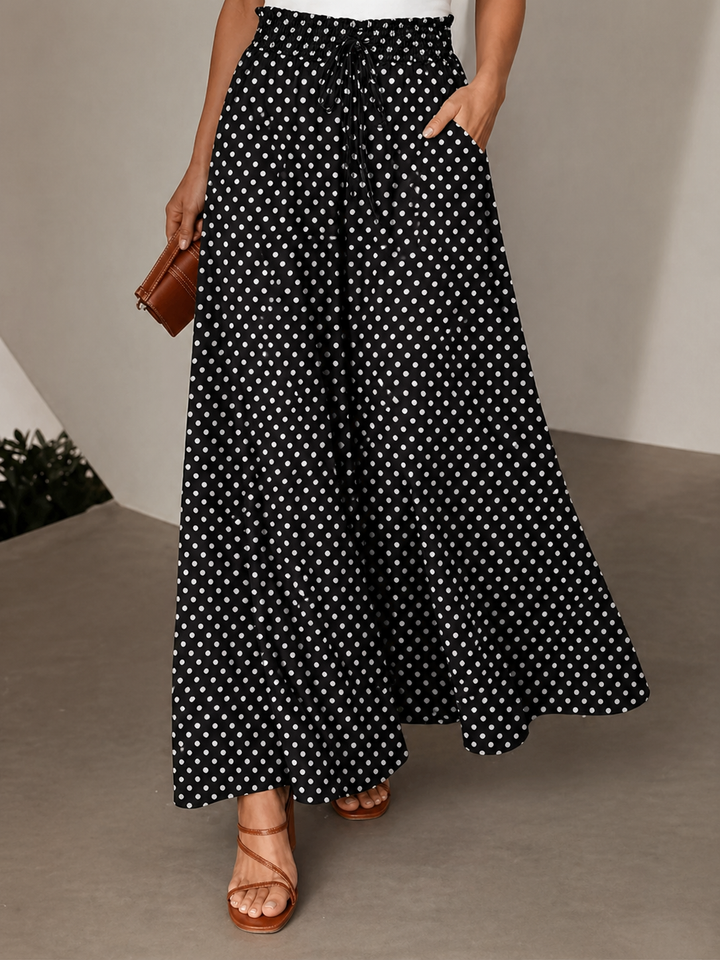 Carisande | Summer/Spring Bohemian Wide-Leg Trousers with Elastic Waist