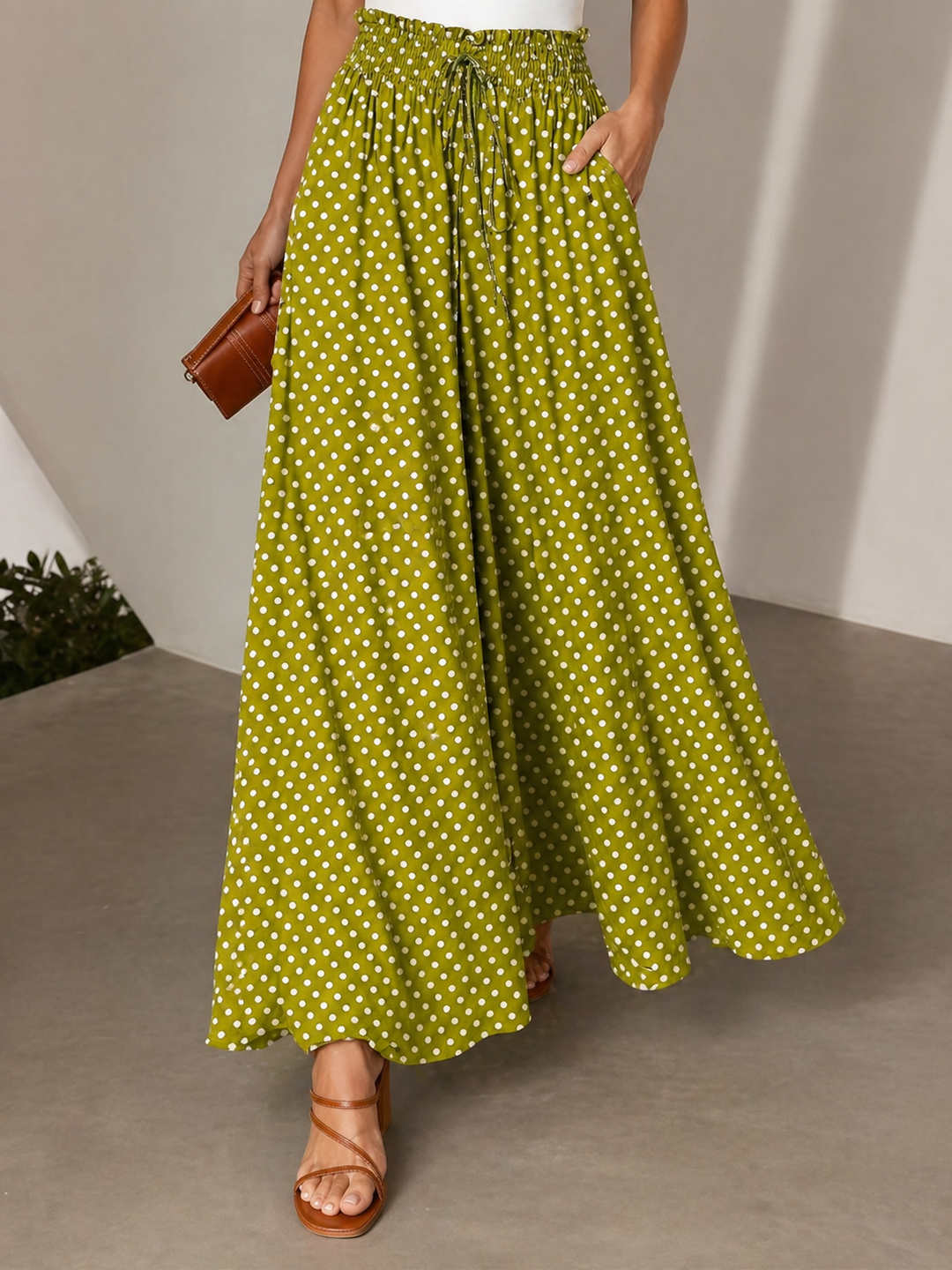 Carisande | Summer/Spring Bohemian Wide-Leg Trousers with Elastic Waist