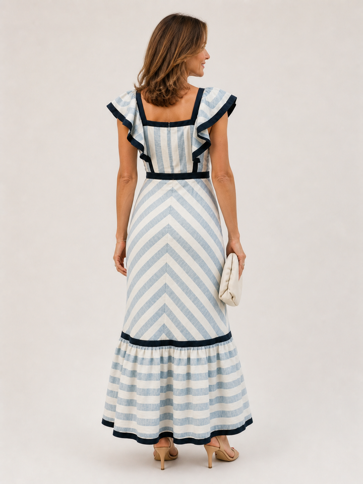 Dianne | Retro Striped Maxi Dress