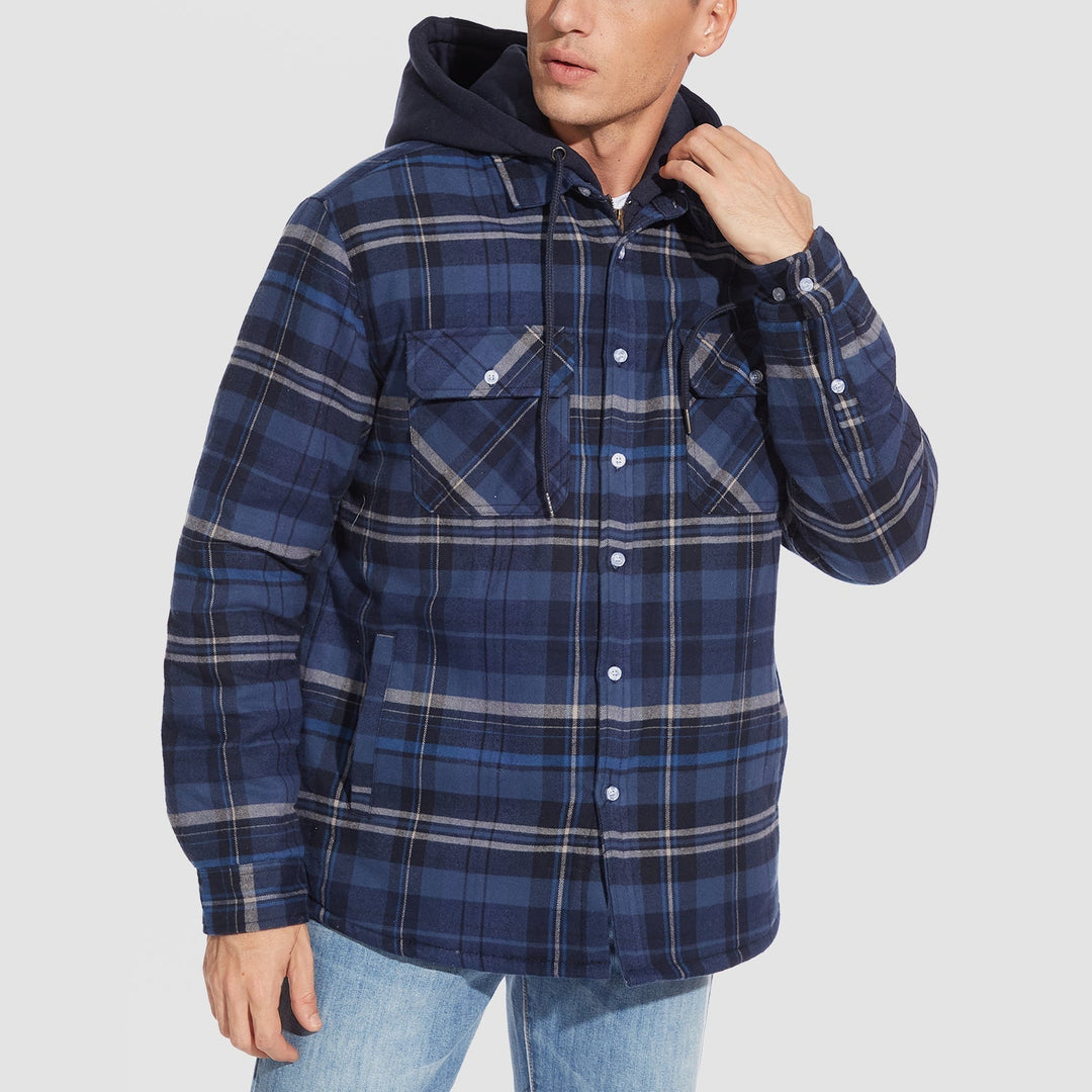 HARRY| FLANNEL JACKET WITH REMOVABLE HOOD