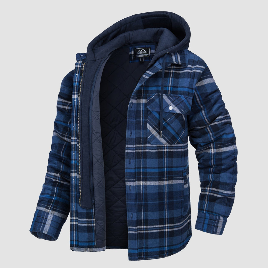 HARRY| FLANNEL JACKET WITH REMOVABLE HOOD