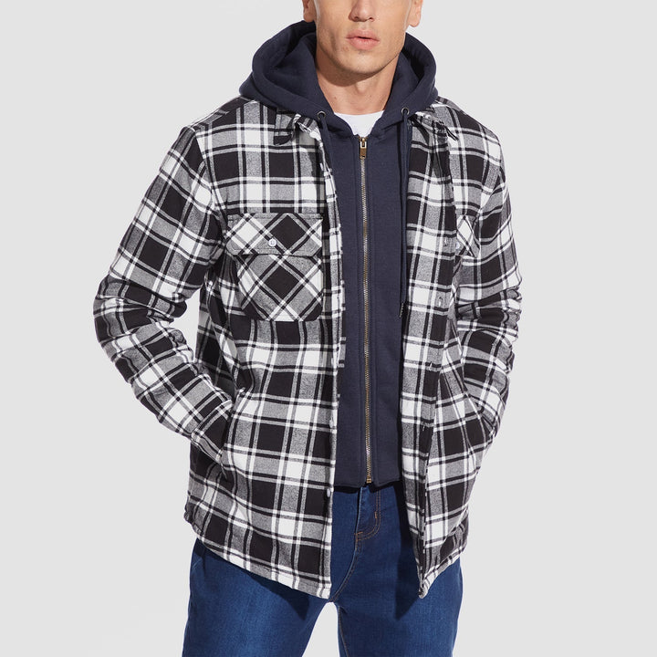 HARRY| FLANNEL JACKET WITH REMOVABLE HOOD