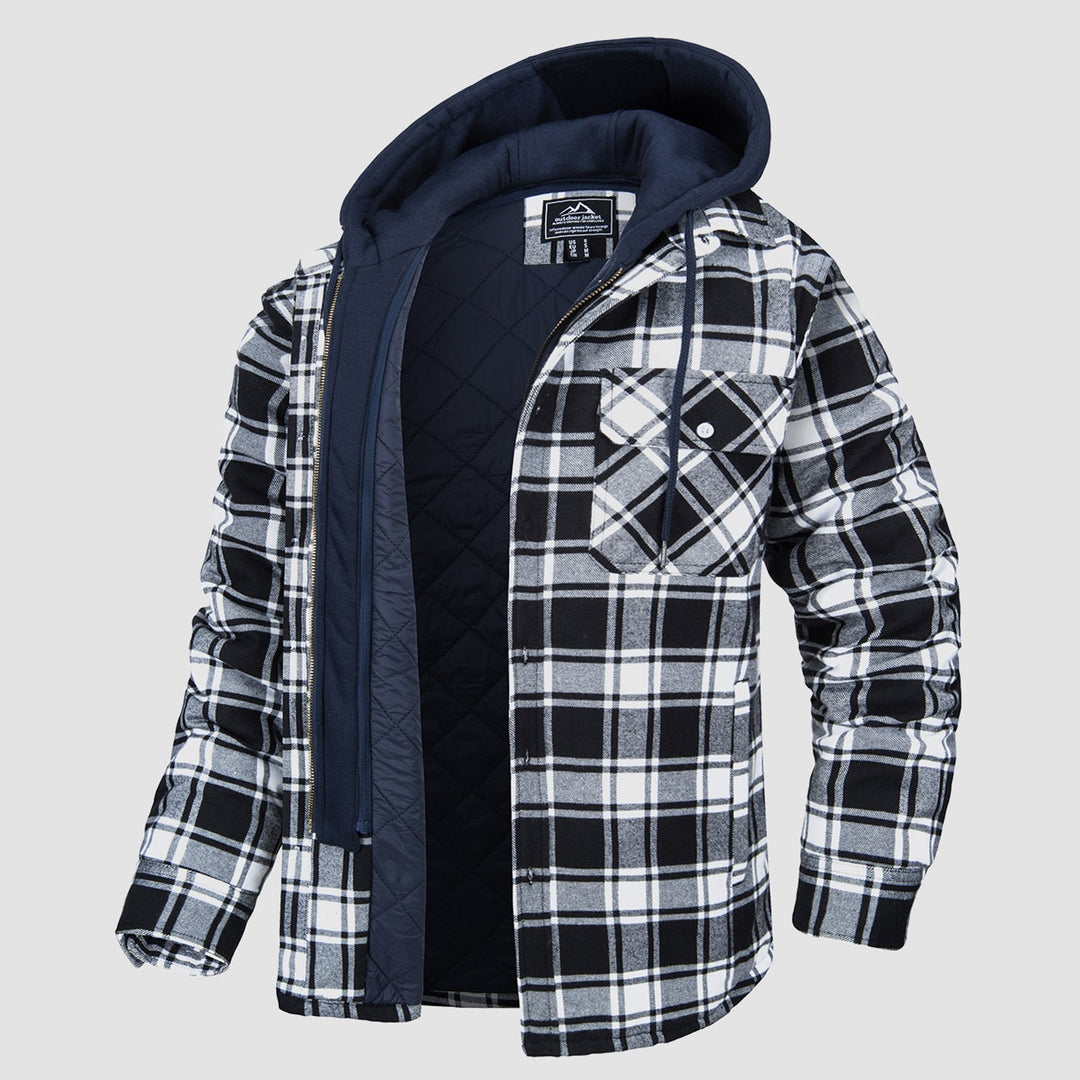 HARRY| FLANNEL JACKET WITH REMOVABLE HOOD