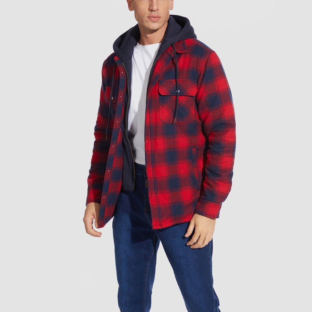 HARRY| FLANNEL JACKET WITH REMOVABLE HOOD