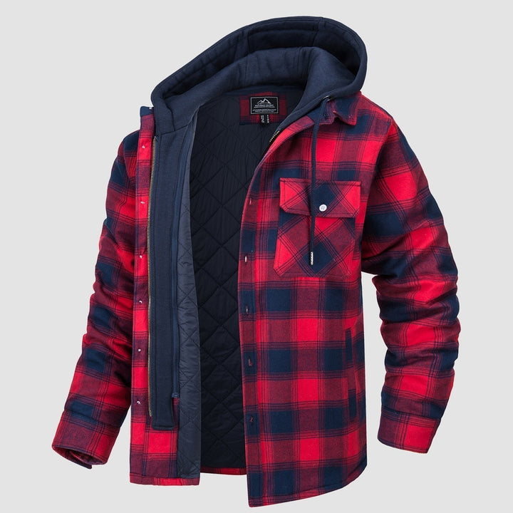 HARRY| FLANNEL JACKET WITH REMOVABLE HOOD