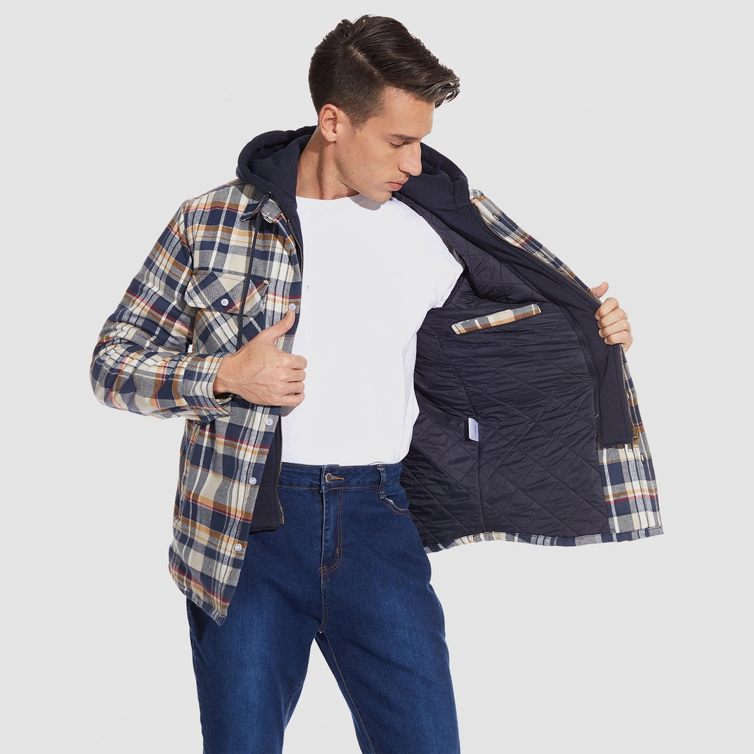 HARRY| FLANNEL JACKET WITH REMOVABLE HOOD