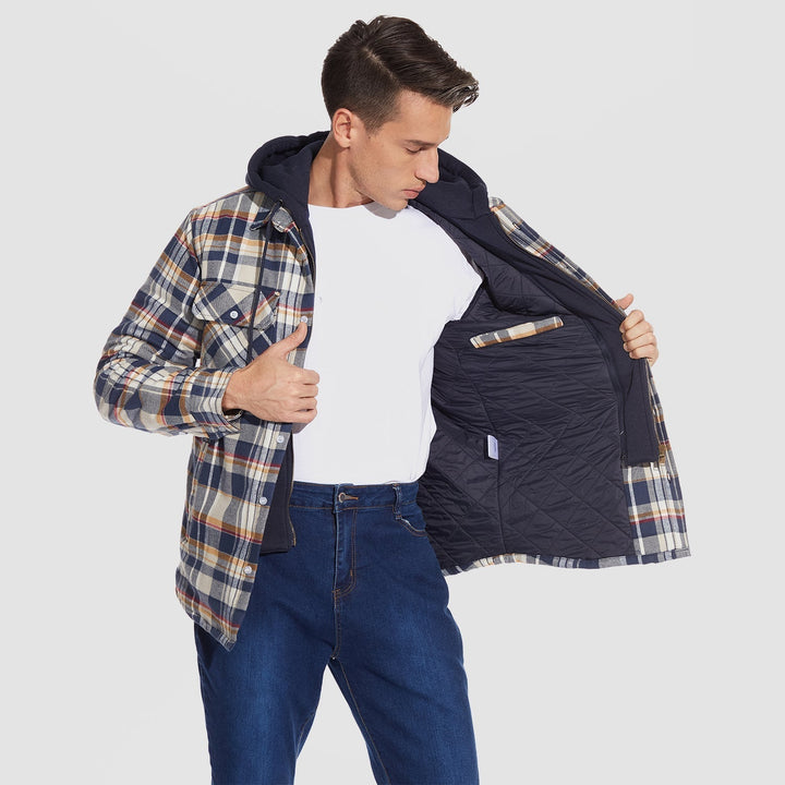 HARRY| FLANNEL JACKET WITH REMOVABLE HOOD