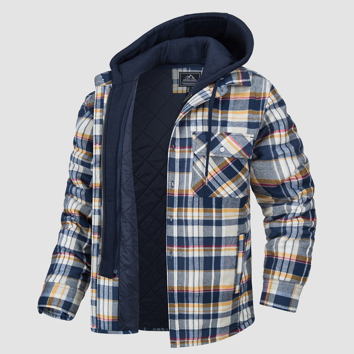 HARRY| FLANNEL JACKET WITH REMOVABLE HOOD
