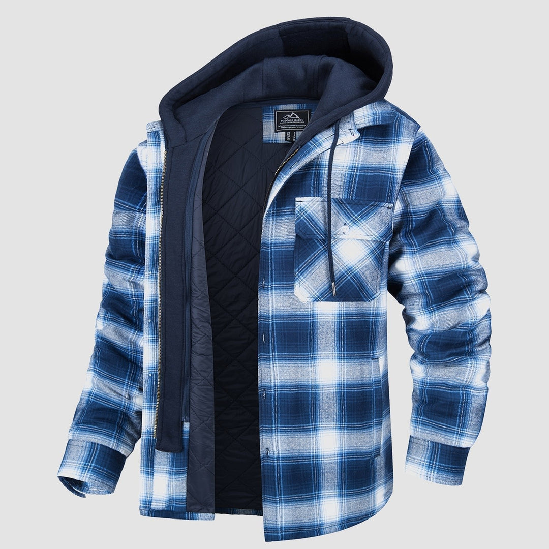 HARRY| FLANNEL JACKET WITH REMOVABLE HOOD