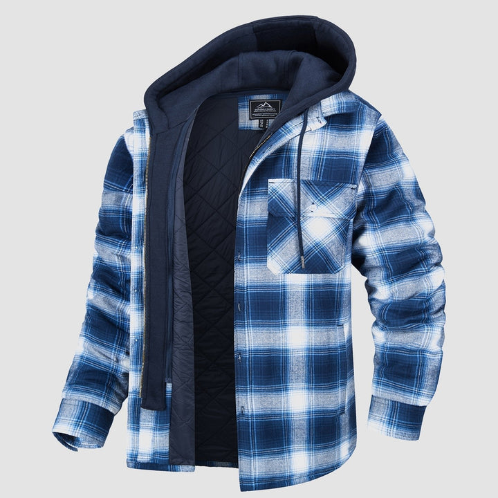 HARRY| FLANNEL JACKET WITH REMOVABLE HOOD