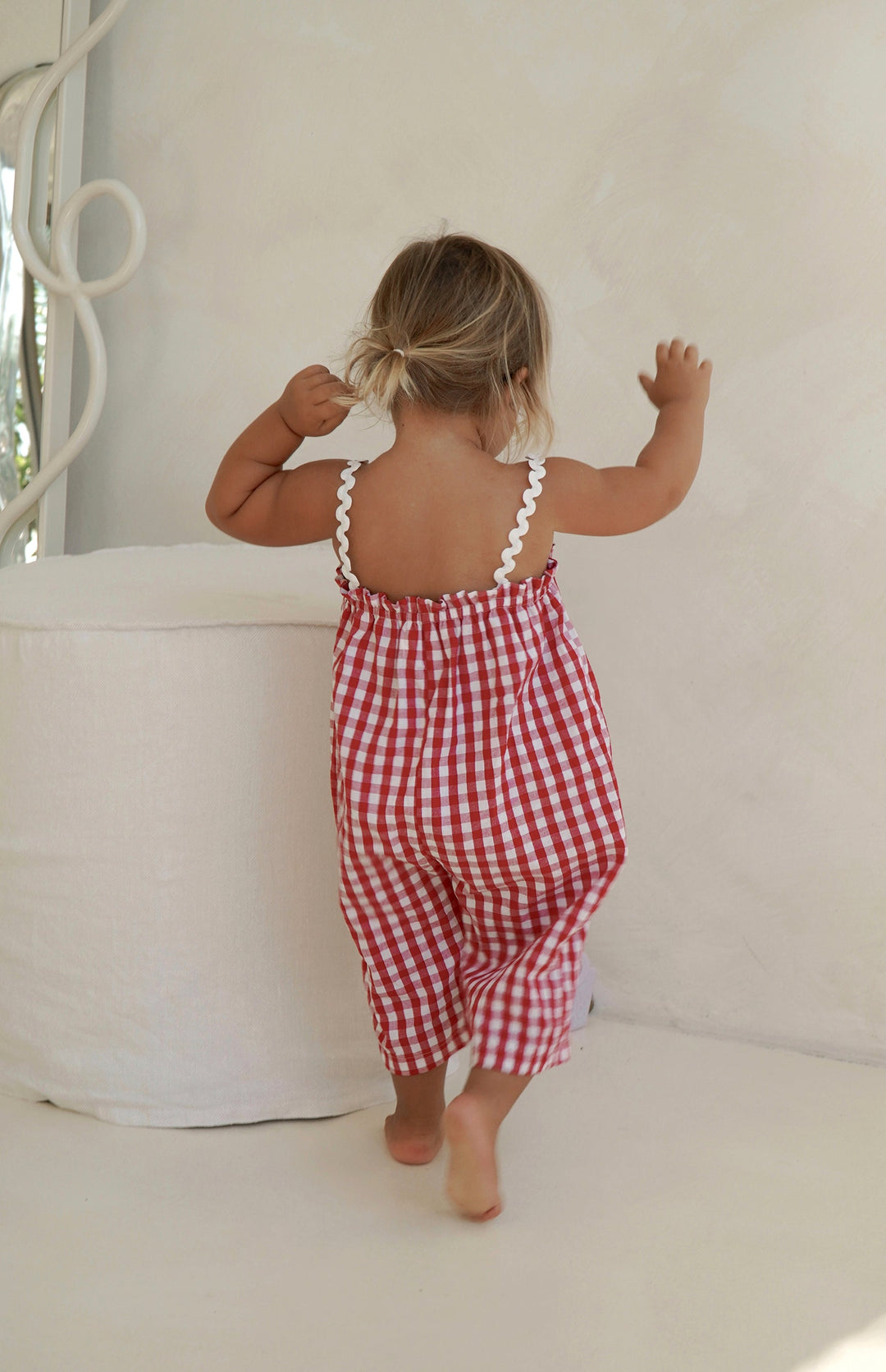 PICNIC RIC RAC JUMPSUIT- CHERRY GINGHAM