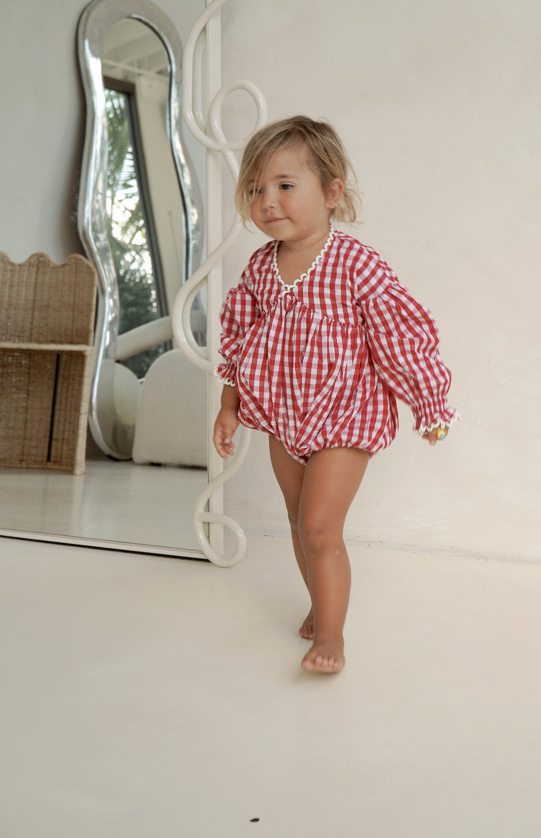 LOLLY ROMPER - CHERRY GINGHAM