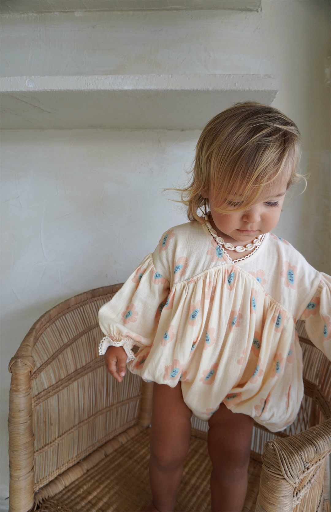 NOELLE ROMPER - PEACHY BLOOMS
